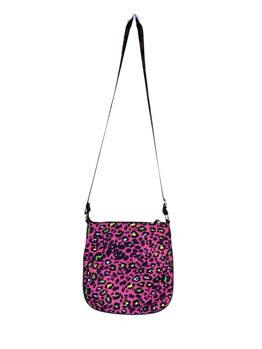 Luv Betsey by Betsey Johnson Animal Print Hot Pink Black Crossbody